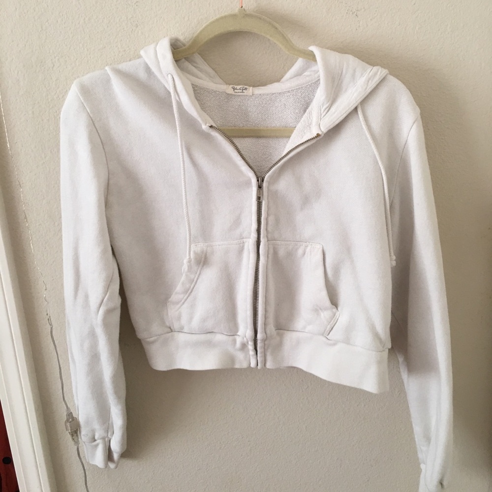 Brandy Melville cropped hoodie jacket crystal